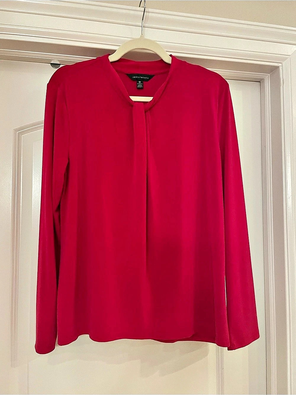 Investments Long Sleeve Blouse in Pink Size Medium Like New
